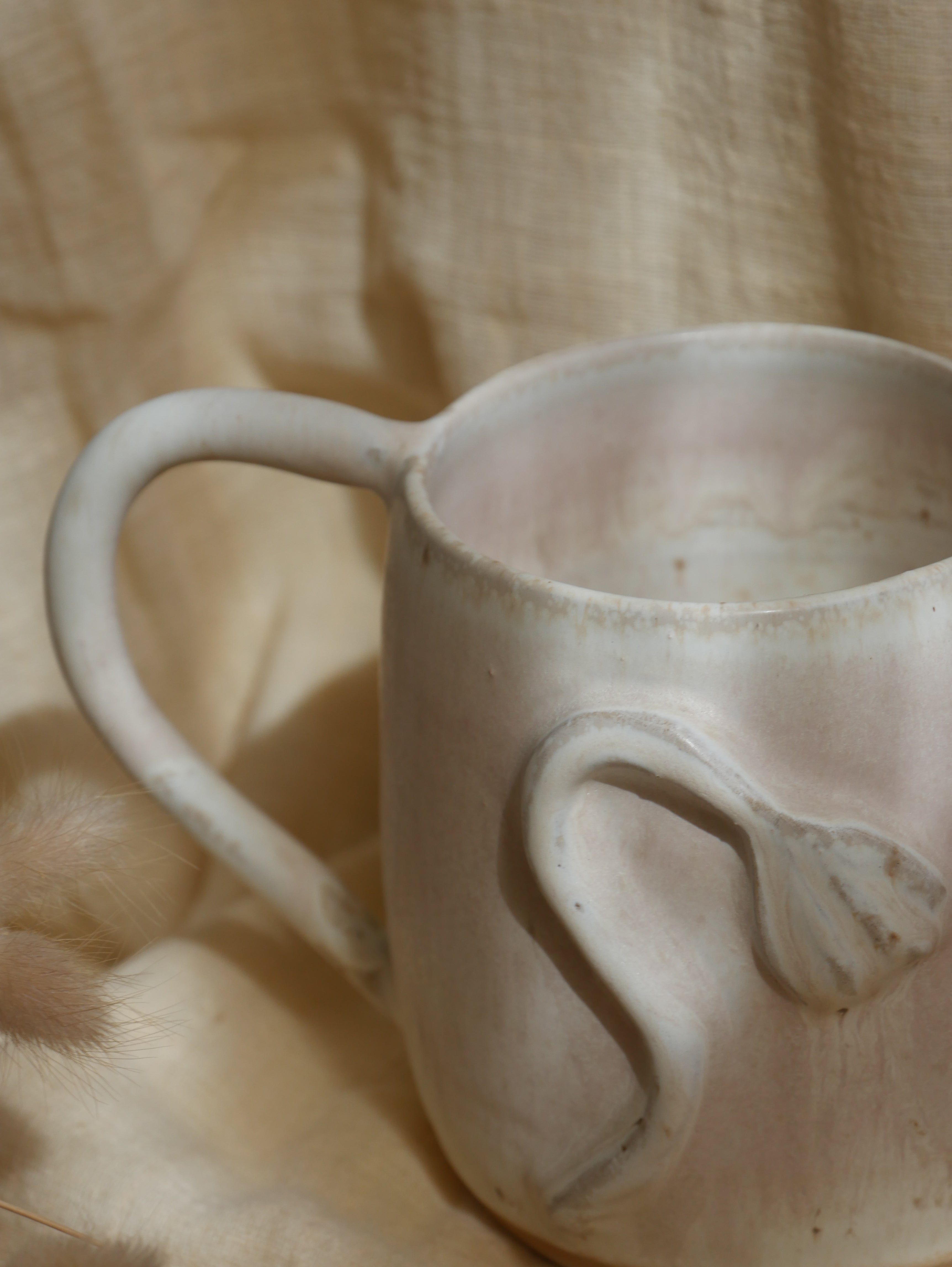 Carafe Fleur - Beige Satiné