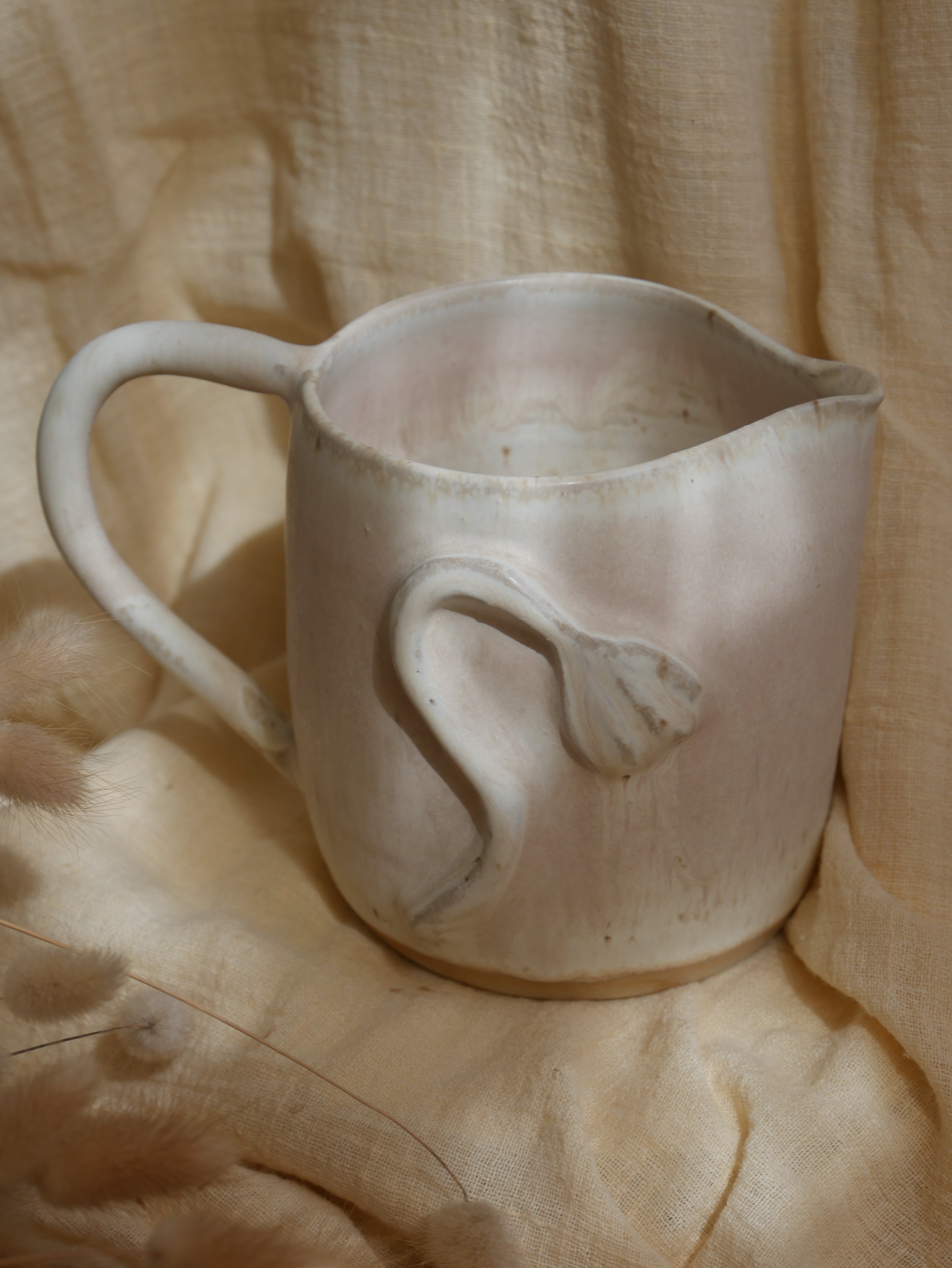 Carafe Fleur - Beige Satiné